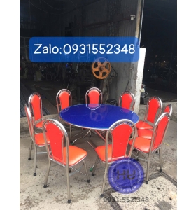 Bộ bàn ăn ghế tựa inox