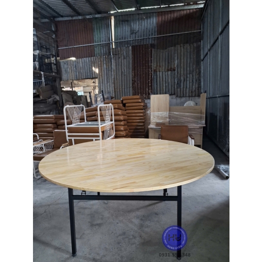 Bàn tròn nhà hàng - 1m6  gỗ  thông