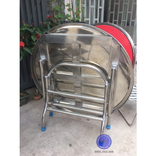 Bàn tròn inox thấp 55cm