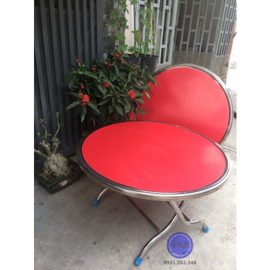 Bàn tròn inox thấp 55cm