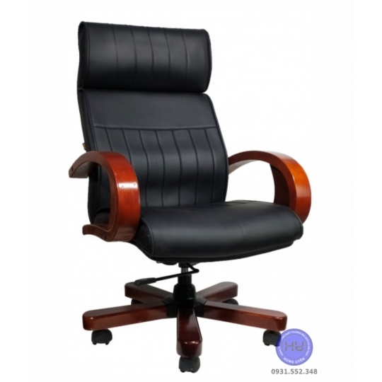 Ghế giám đốc tay vịn gỗ + chân gỗ