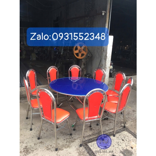 Bộ bàn ăn ghế tựa inox