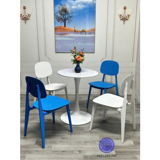 Bàn Ghế Caffee - Ghế Nhựa Mặt Nệm