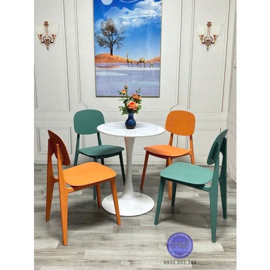 Bàn Ghế Caffee - Ghế Nhựa Mặt Nệm