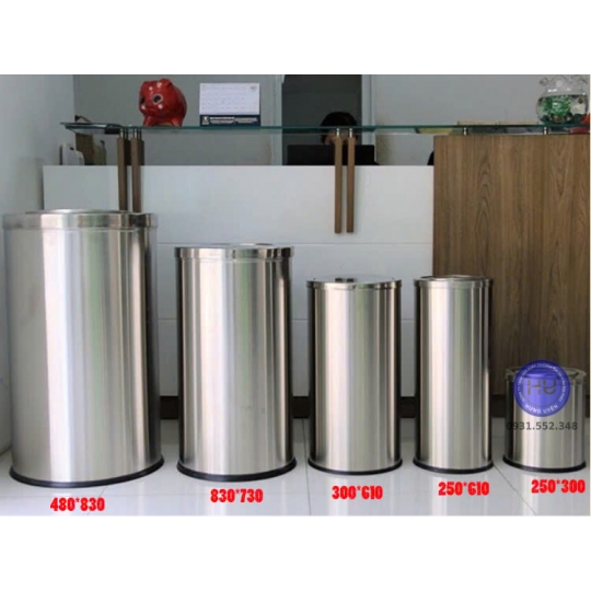 Thùng rác inox tròn